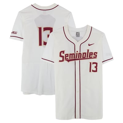  Florida State Seminoles Fanatics Authentic Team-Issued #13 White Jersey from the Baseball Program - Size 50