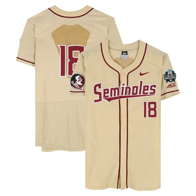  Florida State Seminoles Fanatics Authentic Team-Issued #18 Gold Jersey from the 2017 College World Series - Size 48