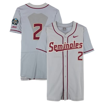  Florida State Seminoles Fanatics Authentic Team-Issued #2 Gray Jersey from the 2017 College World Series - Size 44