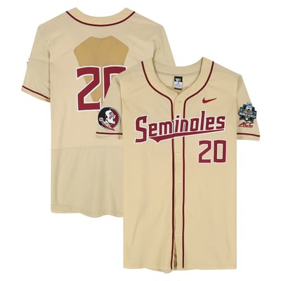  Florida State Seminoles Fanatics Authentic Team-Issued #20 Gold Jersey from the 2017 College World Series - Size 48