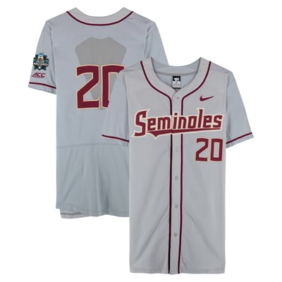  Florida State Seminoles Fanatics Authentic Team-Issued #20 Gray Jersey from the 2017 College World Series - Size 48