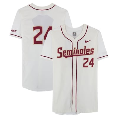  Florida State Seminoles Fanatics Authentic Team-Issued #24 White Jersey from the Baseball Program - Size 50