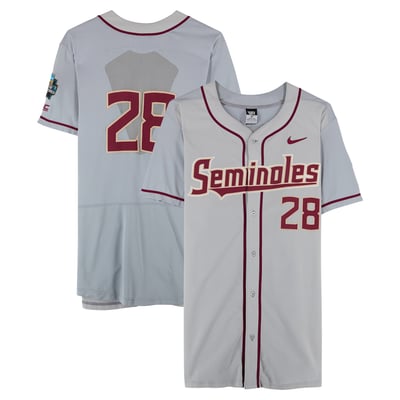  Florida State Seminoles Fanatics Authentic Team-Issued #28 Gray Jersey from the 2017 College World Series - Size 48