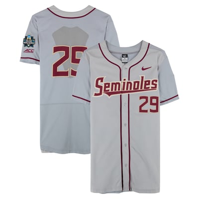  Florida State Seminoles Fanatics Authentic Team-Issued #29 Gray Jersey from the 2017 College World Series - Size 48