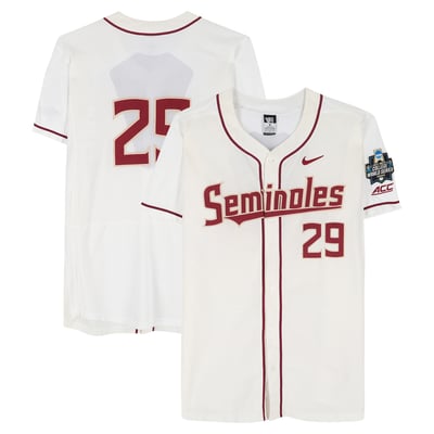  Florida State Seminoles Fanatics Authentic Team-Issued #29 White Jersey from the 2017 College World Series - Size 48