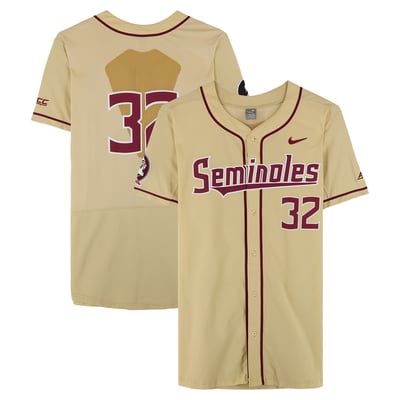  Florida State Seminoles Fanatics Authentic Team-Issued #32 Gold Jersey from the Baseball Program - Size 50