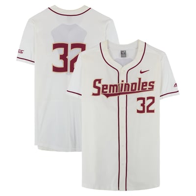  Florida State Seminoles Fanatics Authentic Team-Issued #32 White Jersey from the Baseball Program - Size 50