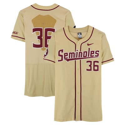 Florida State Seminoles Fanatics Authentic Team-Issued #36 Gold Jersey from the Baseball Program - Size 44