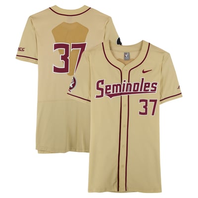  Florida State Seminoles Fanatics Authentic Team-Issued #37 Gold Jersey from the Baseball Program - Size 50