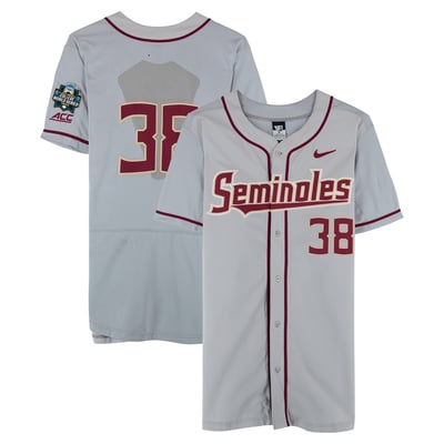  Florida State Seminoles Fanatics Authentic Team-Issued #38 Gray Jersey from the 2017 College World Series - Size 46