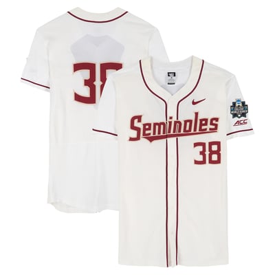  Florida State Seminoles Fanatics Authentic Team-Issued #38 White Jersey from the 2017 College World Series - Size 46