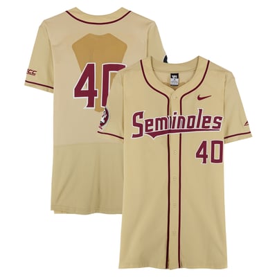  Florida State Seminoles Fanatics Authentic Team-Issued #40 Gold Jersey from the Baseball Program - Size 46