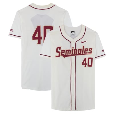  Florida State Seminoles Fanatics Authentic Team-Issued #40 White Jersey from the Baseball Program - Size 46
