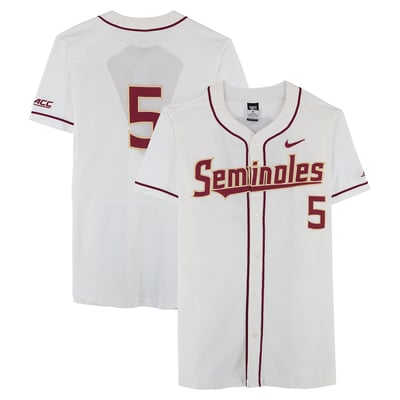  Florida State Seminoles Fanatics Authentic Team-Issued #5 White Jersey from the Baseball Program - Size 46