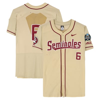  Florida State Seminoles Fanatics Authentic Team-Issued #6 Gold Jersey from the 2017 College World Series - Size 46