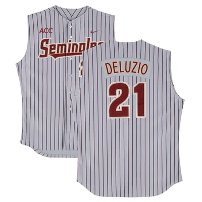 Ben Deluzio Florida State Seminoles Fanatics Authentic Player-Issued #21 Gray Sleeveless Jersey from the Baseball Program - Size 50
