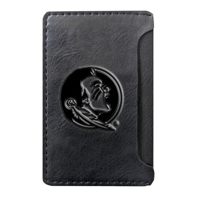 Florida State Seminoles Debossed Faux Leather Phone Wallet Sleeve - Black