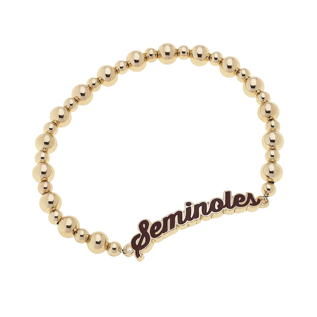 Florida State Seminoles CANVAS Style 18k Gold-Plated Script Stretch Bracelet