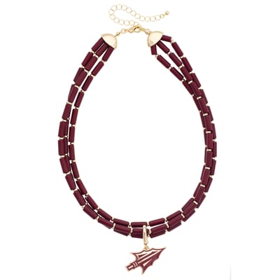 Florida State Seminoles CANVAS Style Three-Row Beaded Necklace