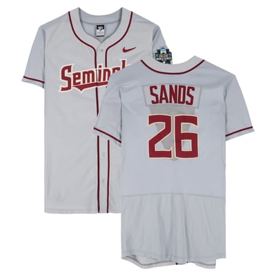 Cole Sands Florida State Seminoles Fanatics Authentic Player-Issued #26 Gray Jersey from the 2017 College World Series - Size 48