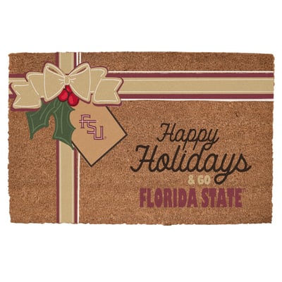 Florida State Seminoles 20" x 30" Holiday Gift Wrap Coir Door Mat
