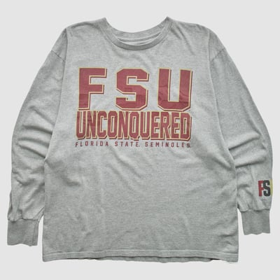 Florida State Seminoles Majestic 2000s Long Sleeve T-shirt - Heather Gray - L by Fanatics Real Vintage