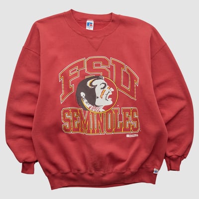 Florida State Seminoles Russell 90s Pullover Sweatshirt - Red - L by Fanatics Real Vintage