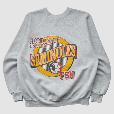 Florida State Seminoles Tultex 80s Pullover Sweatshirt - Heather Gray - S by Fanatics Real Vintage