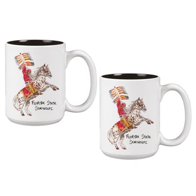 Florida State Seminoles Two-Piece 15oz. Laura Wilcox Mascot Mug Set