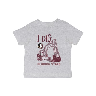 Florida State Seminoles Vive La Fete Infant Excavator T-Shirt - Gray