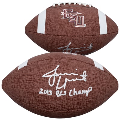 Jameis Winston Florida State Seminoles Autographed Fanatics Authentic Nike Replica Football with "2013 BCS Champ" Inscription