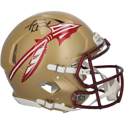 Jameis Winston Florida State Seminoles Autographed Fanatics Authentic Riddell 2022 Gold Speed Authentic Helmet