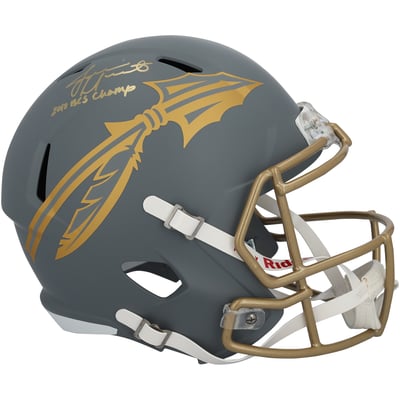 Jameis Winston Florida State Seminoles Autographed Fanatics Authentic Riddell Slate Speed Authentic Helmet with "2013 BCS Champs" Inscription