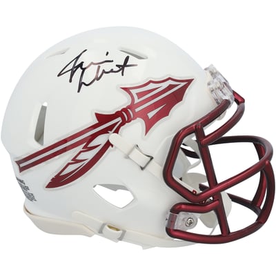 Jameis Winston Florida State Seminoles Autographed Fanatics Authentic Riddell White with Garnet Facemask Speed Mini Helmet