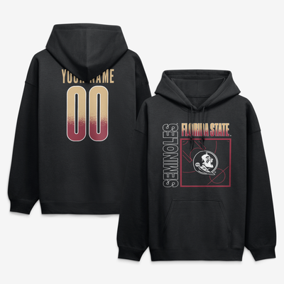 Florida State Seminoles Big & Tall Home Court Pop Personalized Any Name & Number Hoodie - Black