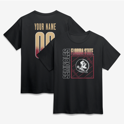Florida State Seminoles Big & Tall Home Field Pop Personalized Any Name & Number T-Shirt - Black