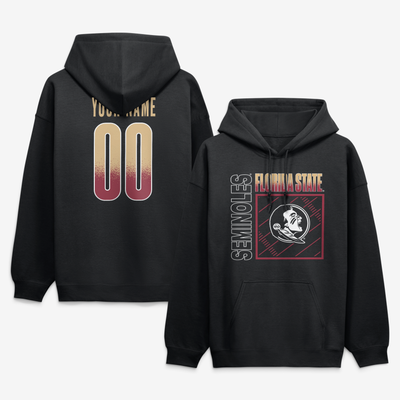 Florida State Seminoles  Home Field Pop Personalized Any Name & Number Hoodie - Black