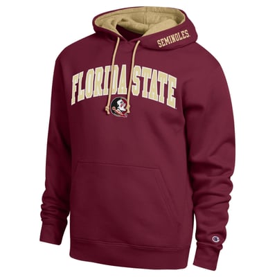  Florida State Seminoles Champion Arch Tackle Twill Hoodie - Garnet