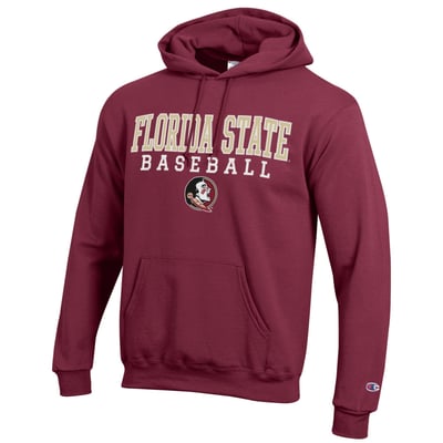  Florida State Seminoles Champion Baseball Stacked Pullover Hoodie - Garnet
