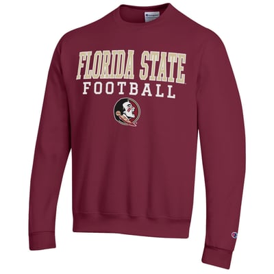 Florida State Seminoles Champion Football Stack Sweatshirt - Garnet