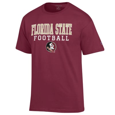 Florida State Seminoles Champion Football Stack T-Shirt - Garnet