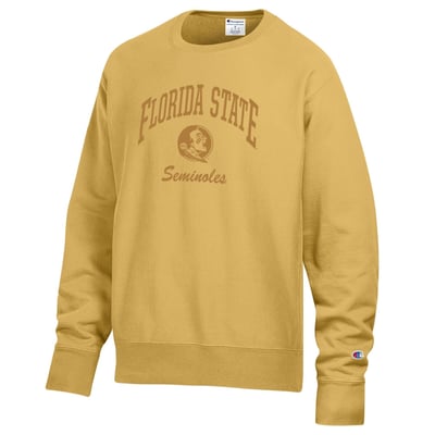 Florida State Seminoles Champion Garment Dye Reverse Weave Sweatshirt - Gold