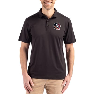 Florida State Seminoles Cutter & Buck Coastline Epic Comfort Eco Recycled Polo - Black