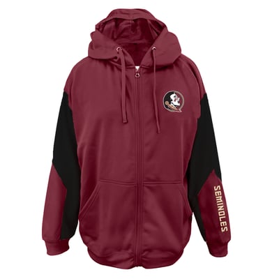 Florida State Seminoles Fanatics Big & Tall Sleeve Block Full-Zip Hoodie - Garnet