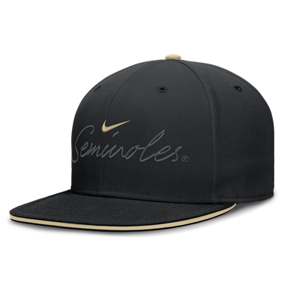 Florida State Seminoles Nike Dri-FIT Primetime Script Fitted Hat - Black