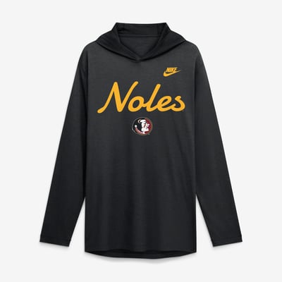 Florida State Seminoles Nike Tri-Blend Dri-FIT Long Sleeve Hooded T-Shirt - Black
