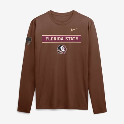 Florida State Seminoles Nike 2026 Military Appreciation Dri-FIT Long Sleeve T-Shirt - Brown