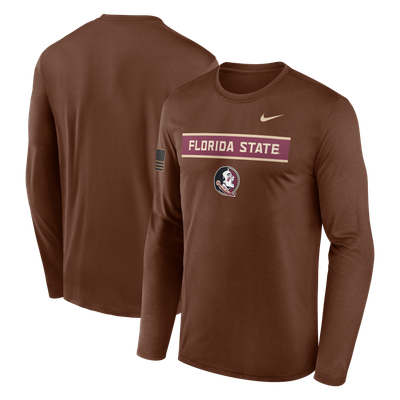 Florida State Seminoles Nike 2026 Military Appreciation Dri-FIT Long Sleeve T-Shirt - Brown