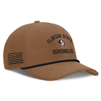 Florida State Seminoles Nike 2026 Military Appreciation Rope Rise Adjustable Hat - Brown