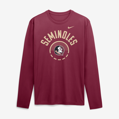 Florida State Seminoles Nike 2026 Courtside Basketball Shootaround Legend Dri-FIT Long Sleeve T-Shirt - Garnet